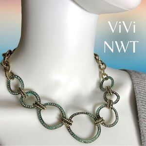 💍 VIVL Love Circle Statement Necklace 
Aqua New with Tags